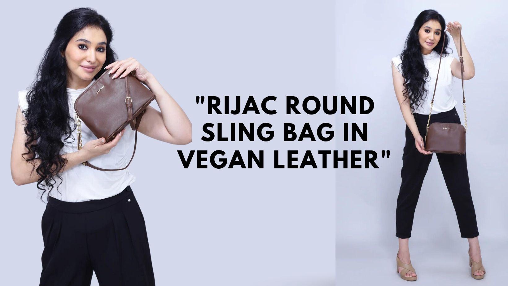 "RIJAC Round Sling Bag in Vegan Leather"