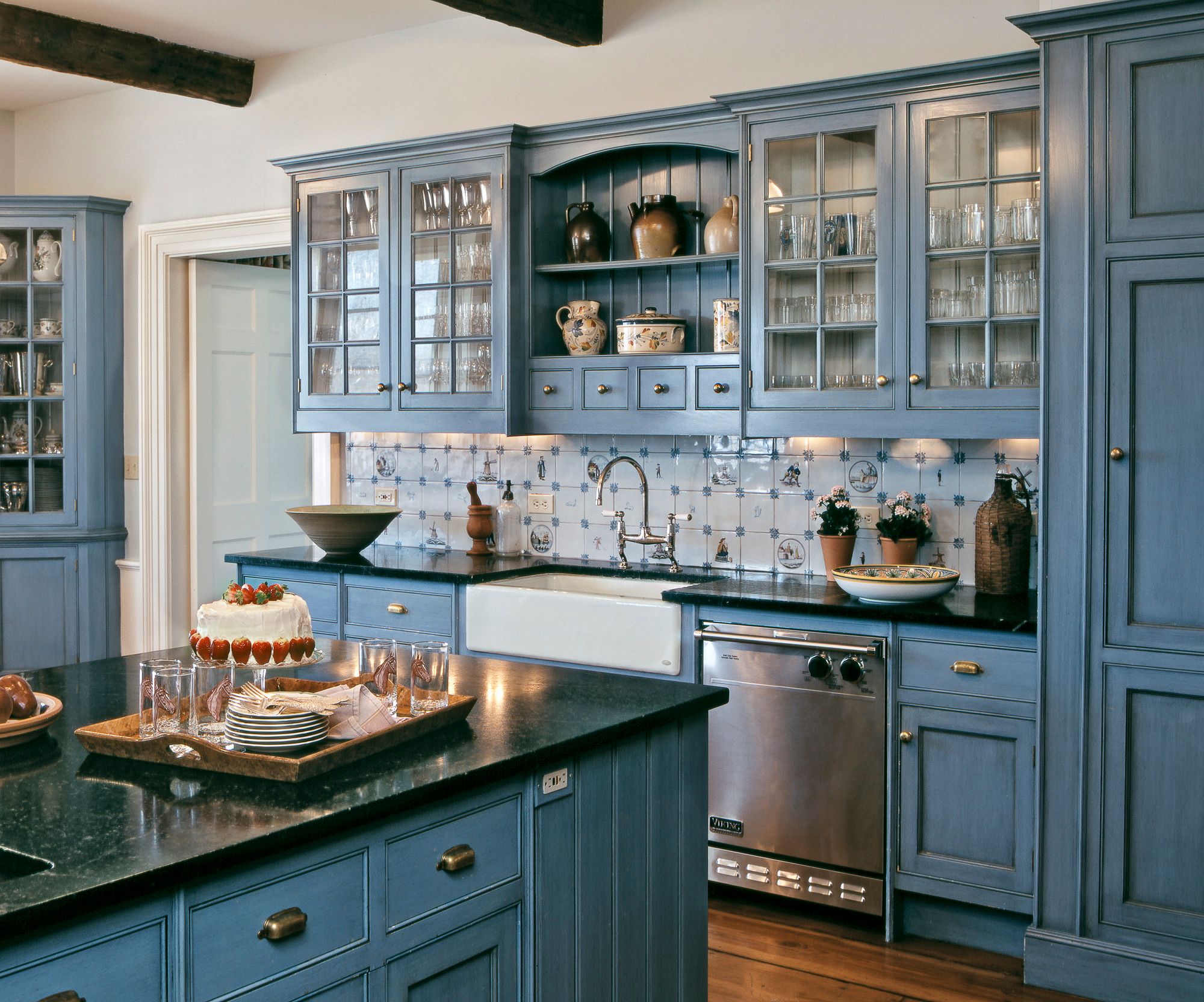 Farmhouse Blue Kitchen Cabinet 1 E820236faa 