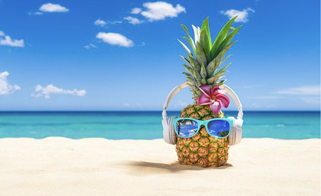 Beach with pineaple