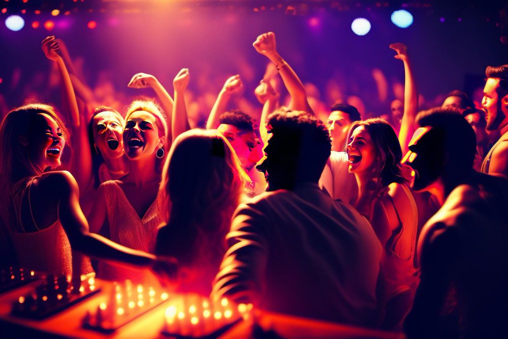 A Group of friends enjoying in party bus.