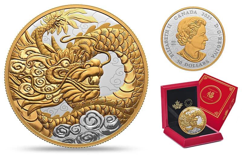 Canadian Silver and Gold Coin "Heavenly Dragon"
