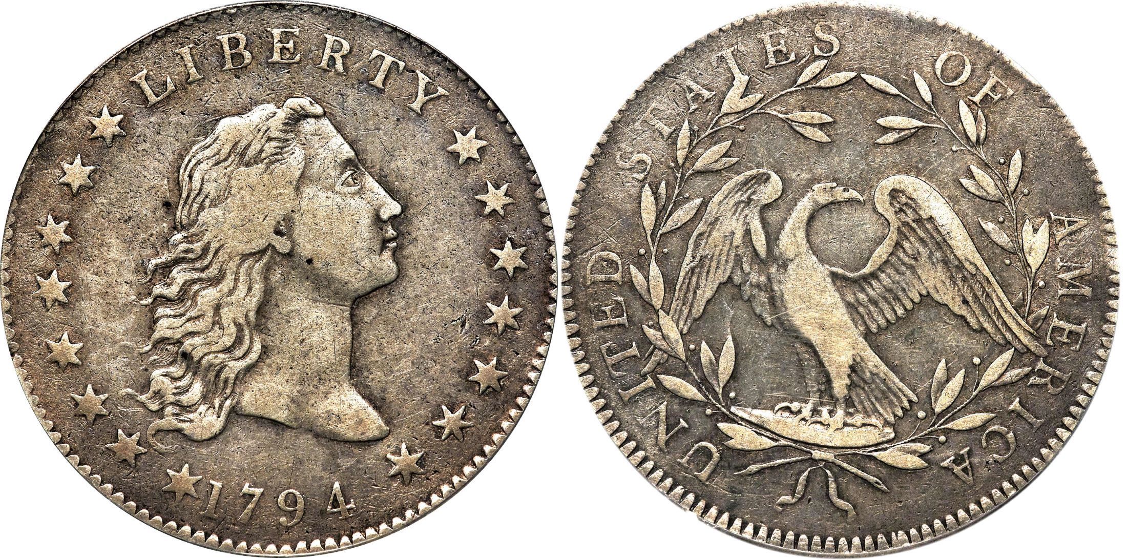 Morgan Silver Dollar and Flowing Hair Silver Dollar
