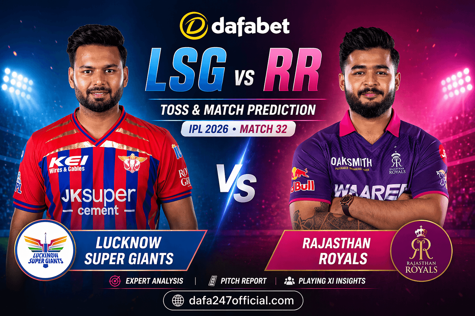 LSG vs RR Prediction and Match Factors on Dafabet