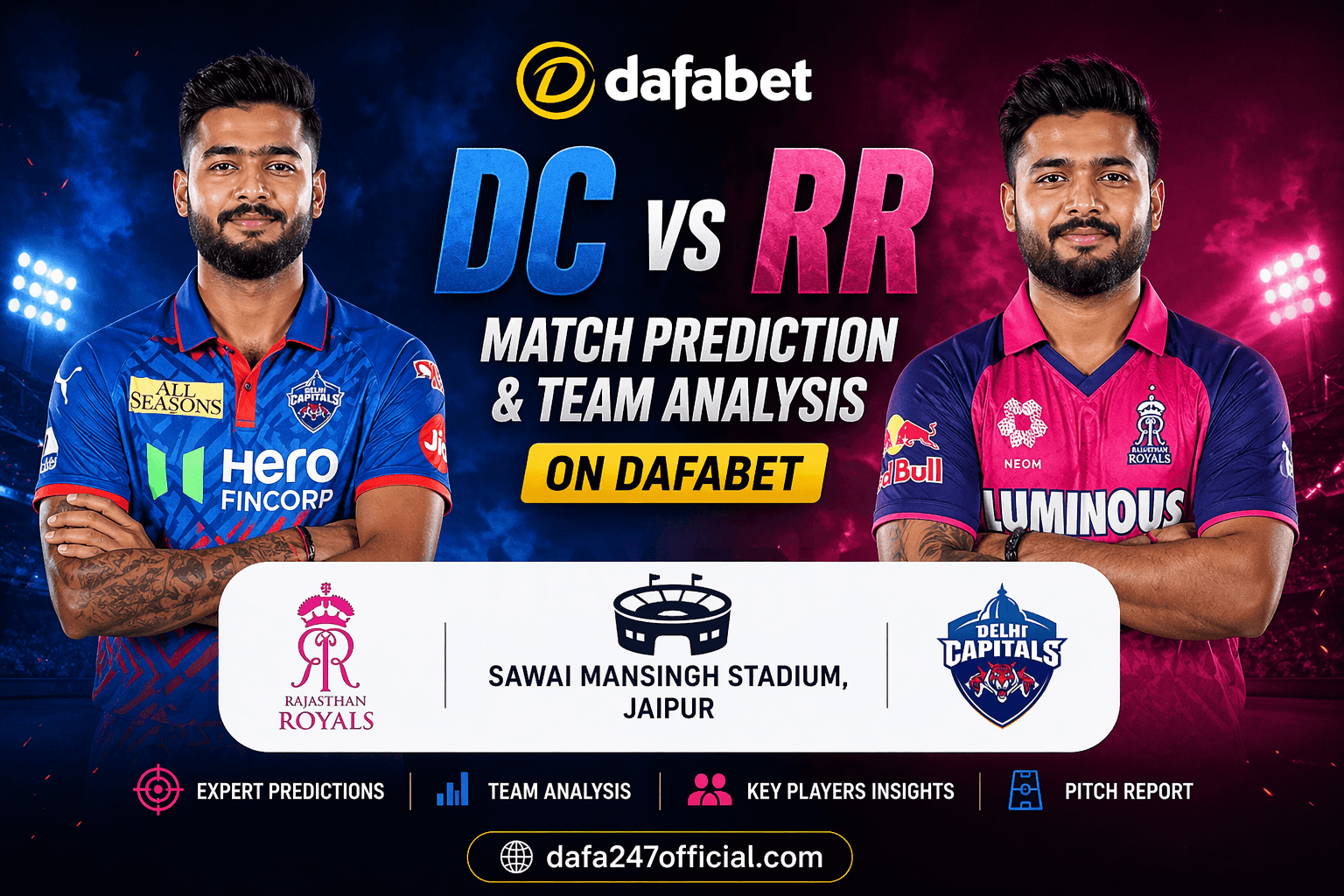 Winner Prediction and Tactical Insights for DC vs RR on Dafabet