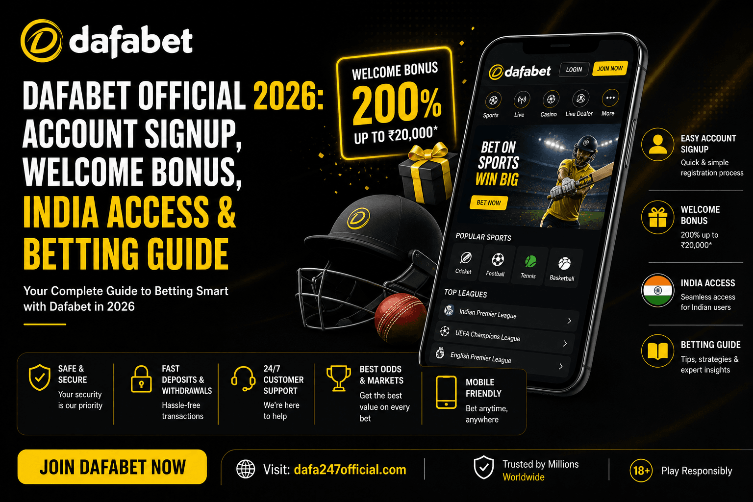 Dafabet Official 2026: Account Signup, Welcome Bonus, India Access & Betting Guide