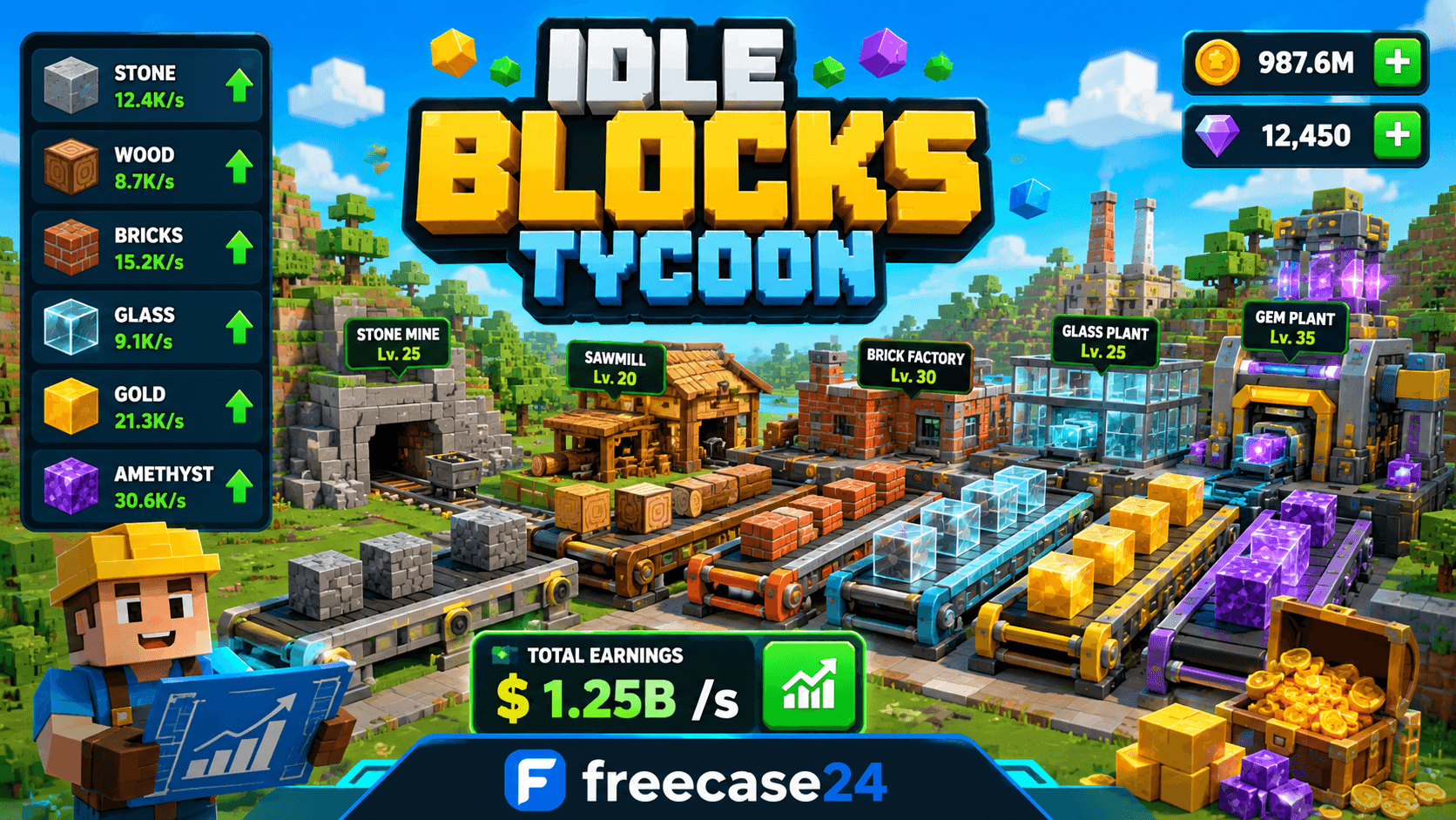 Idle Blocks Tycoon Game Guide | Freecase24 Gaming Experience