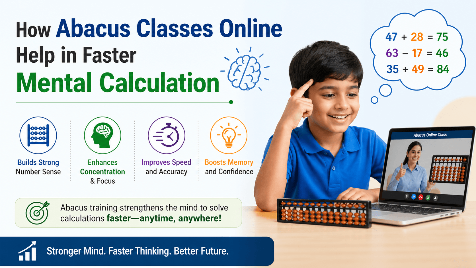 How Abacus Classes Online Help in Faster Mental Calculation
