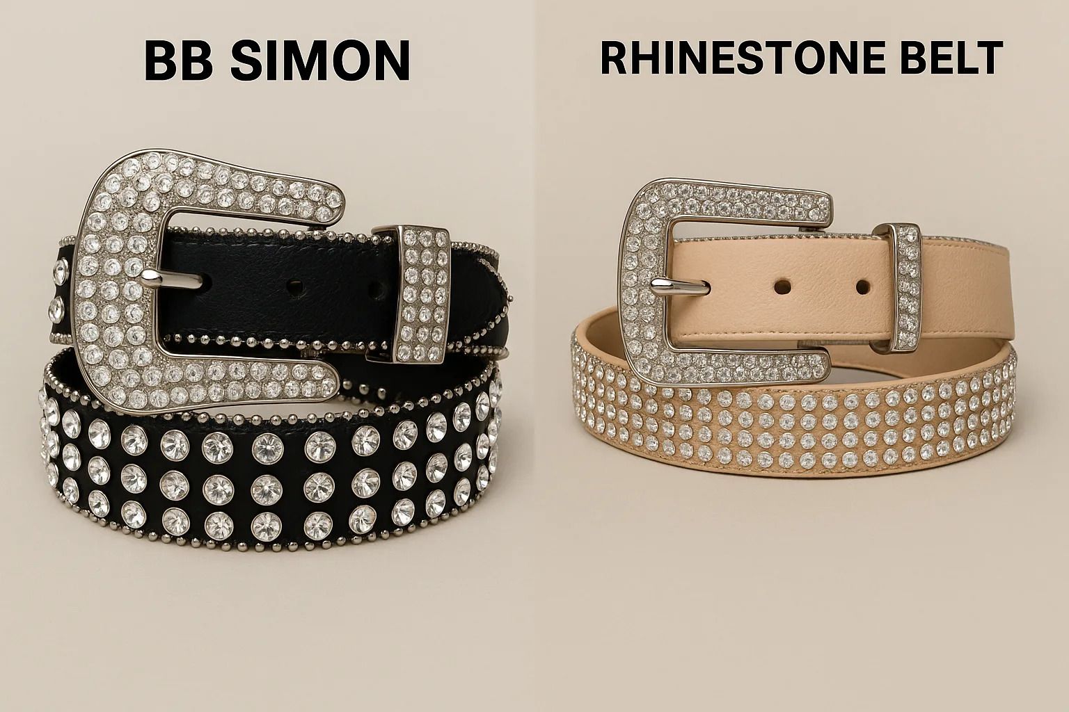 BB Simon vs Rhinestone Belt