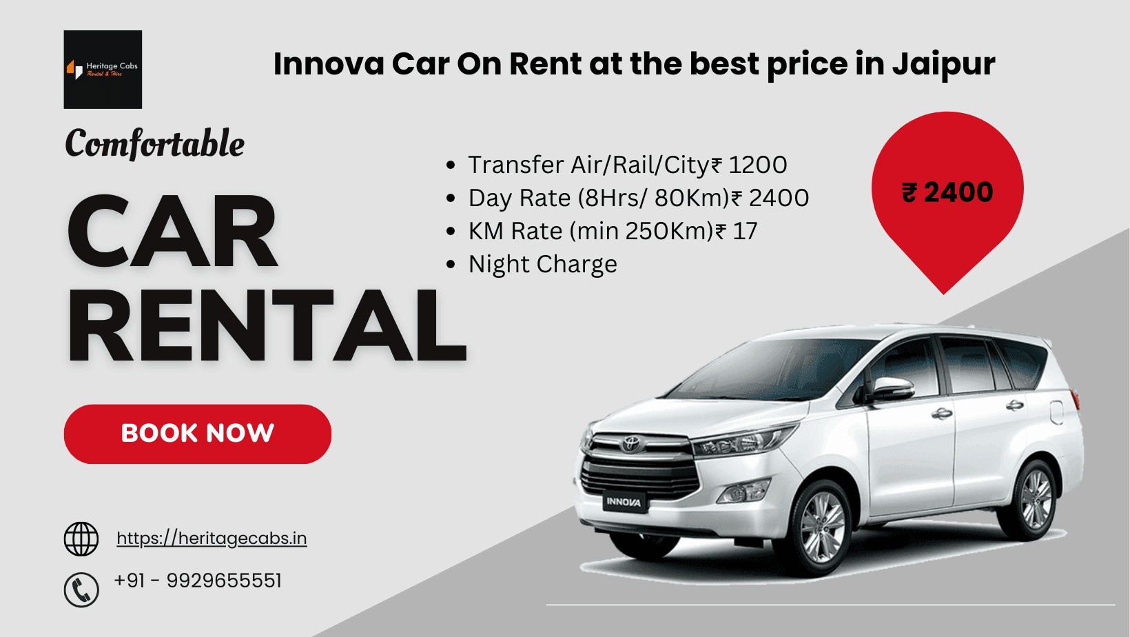 Innova Car on Rent at the Best Price in Jaipur
