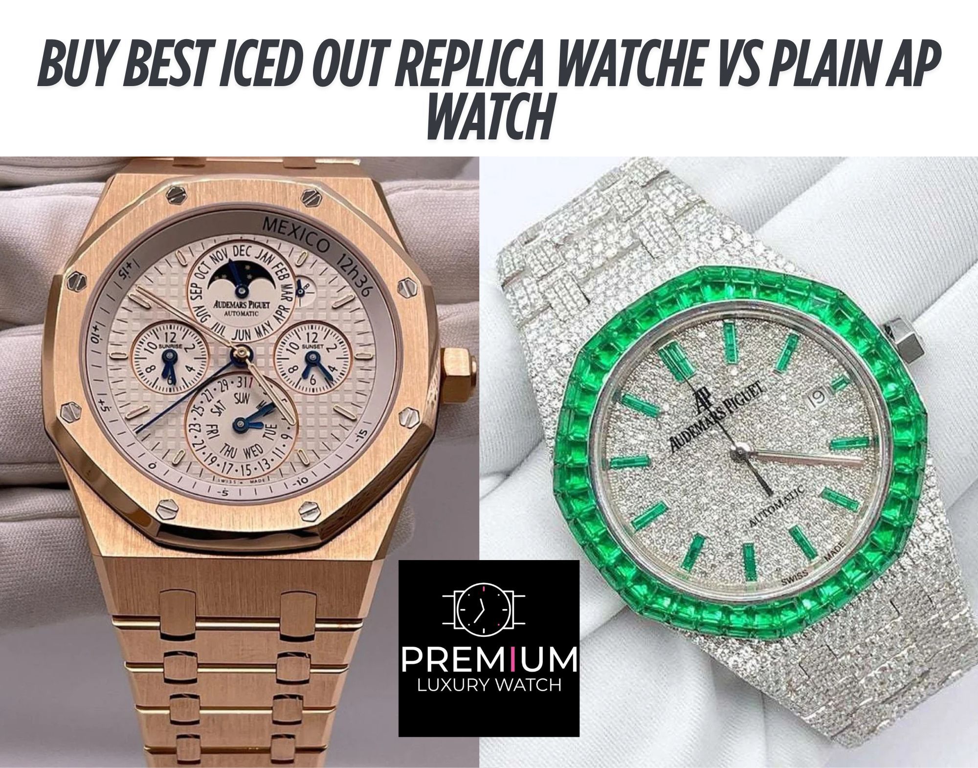 Iced Out AP Replica vs Plain AP Replica Watch