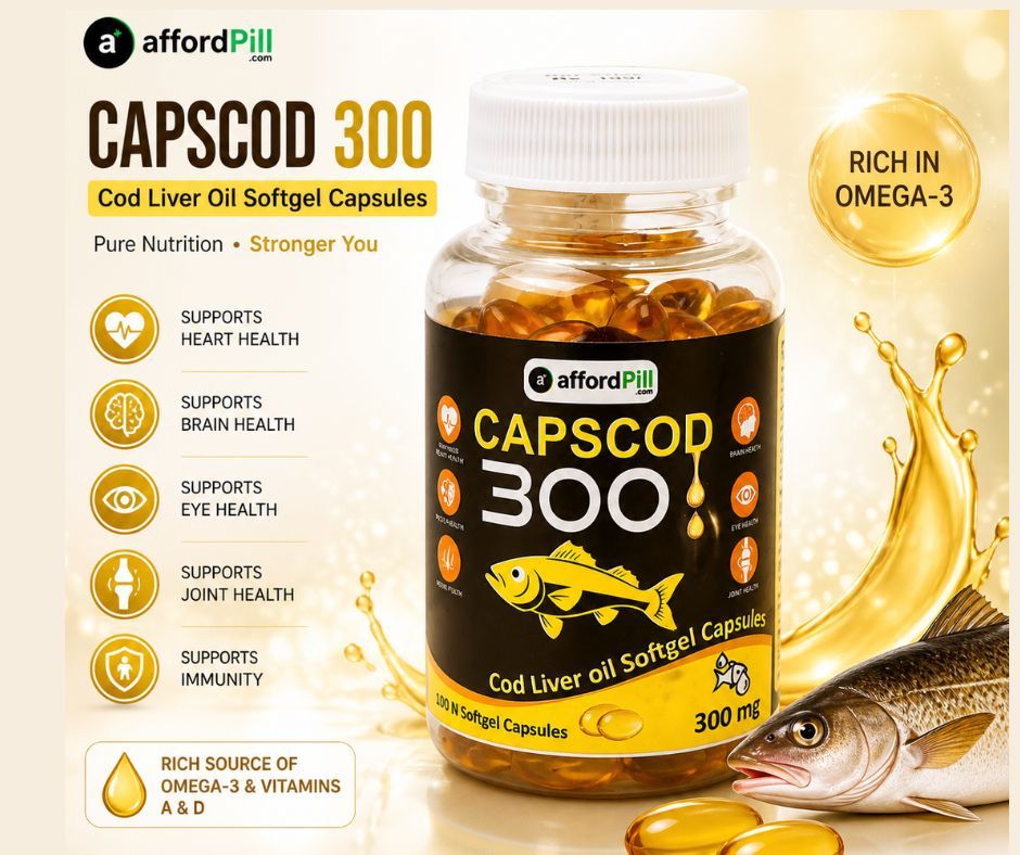 CAPSCOD 300 Cod Liver Oil Capsules – Bulk Orders Accepted at Affordpill