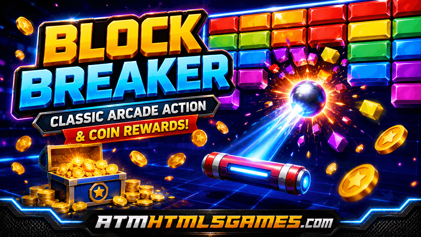 Block Breaker | Classic Arcade Action & Coin Rewards! on ETM HTML5 Games