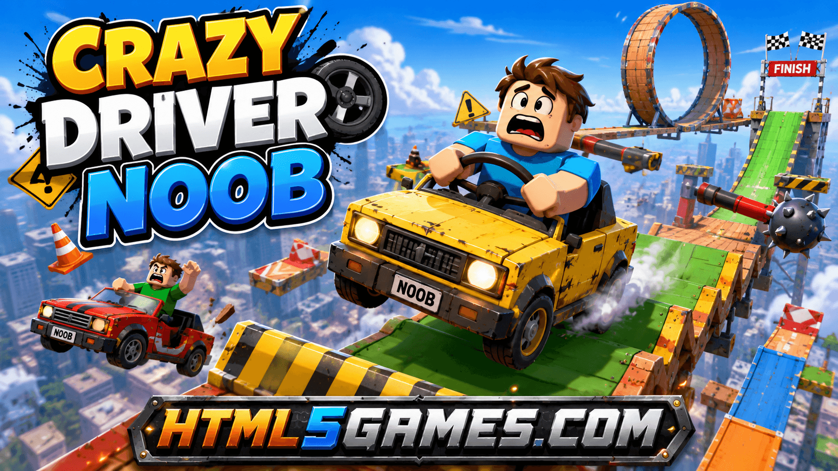 Crazy Driver Noob: A Fun Driving Adventure on atmhtml5games.com