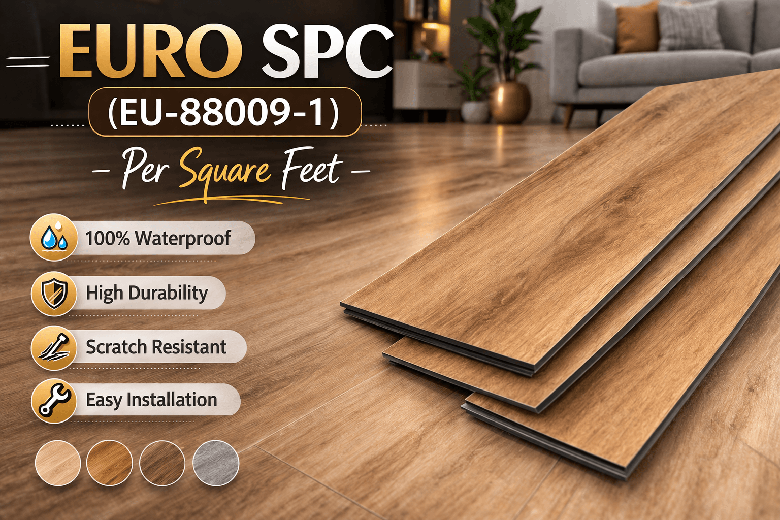 Euro SPC (EU-88009-1) – Durable and Stylish Flooring Per Square Feet