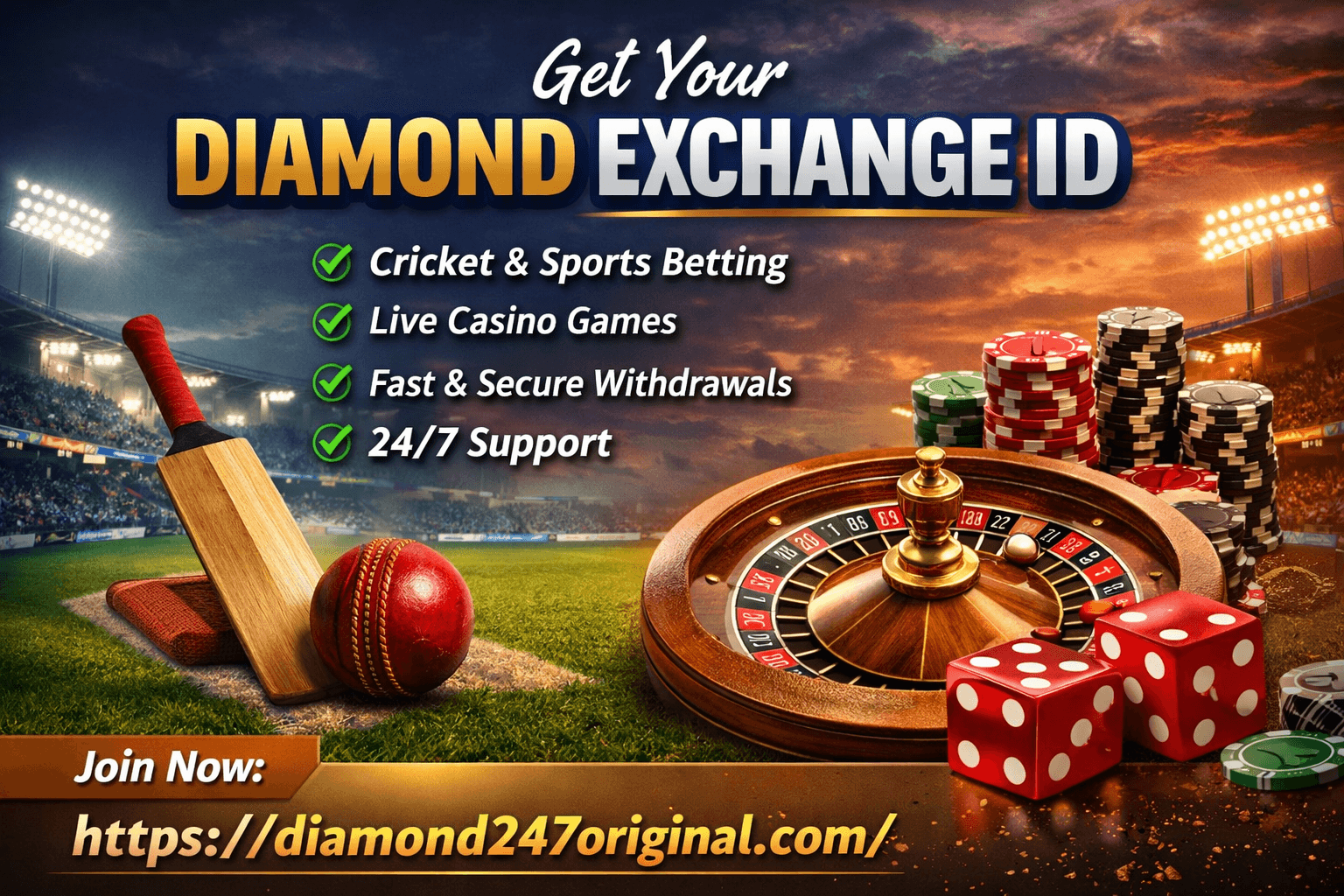 Diamond247 Original – Cricket & Casino Betting ID