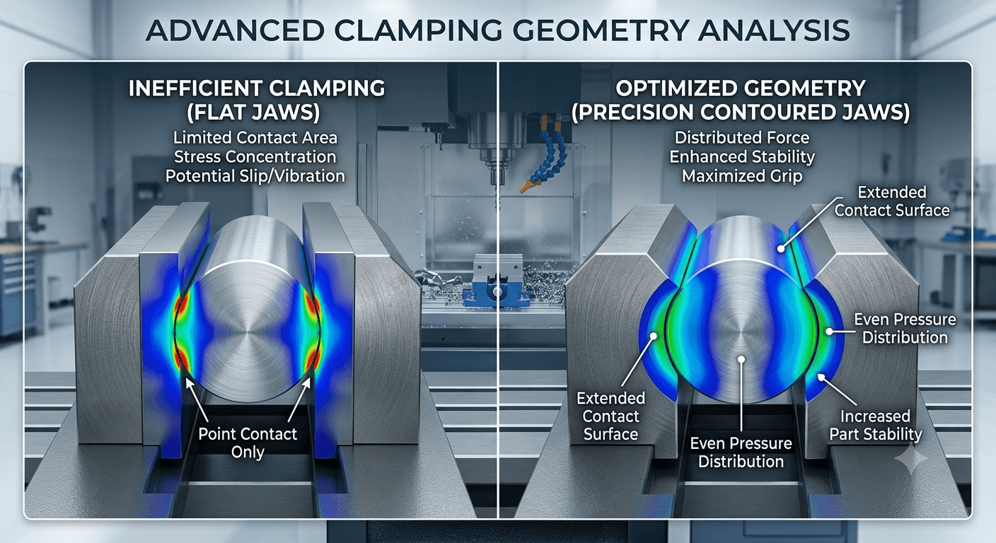 Why Jaw Geometry Dictates Your Clamping Force and Part Quality
