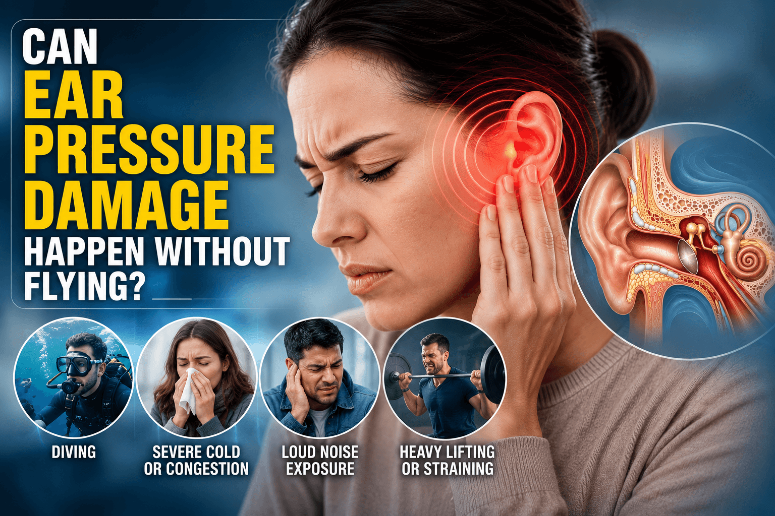 Ear barotrauma treatment in Gurgaon, Eardrum Damage Treatment in Gurgaon, Hearing loss treatment in Gurgaon