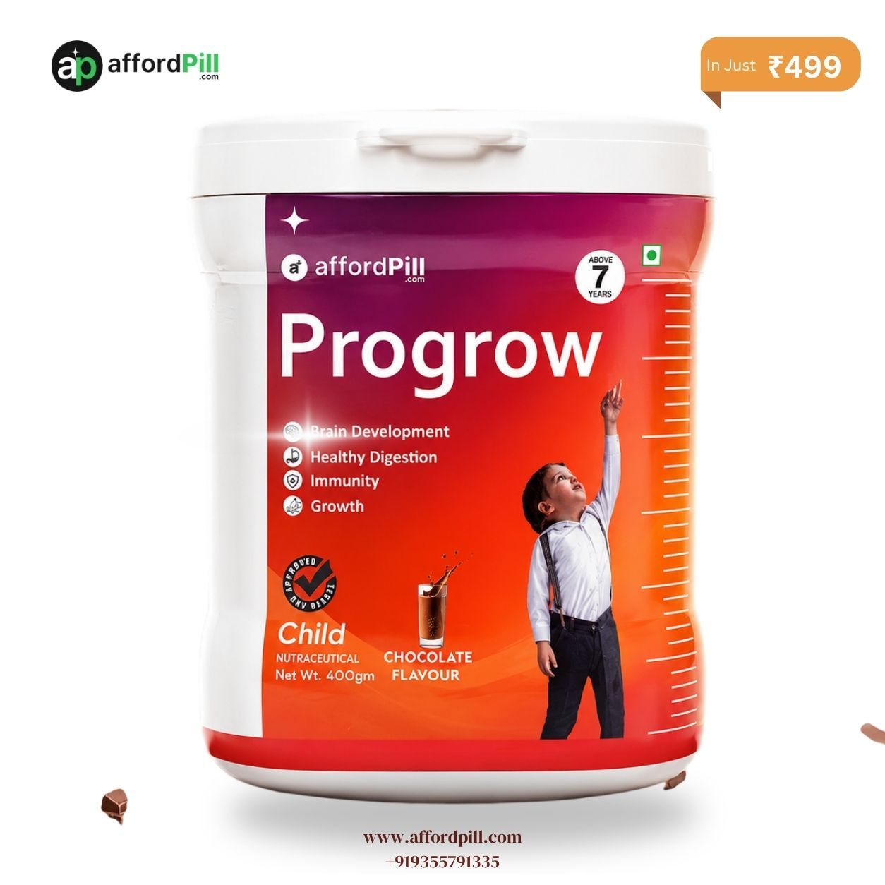Progrow Kid Chocolate Flavour for Active Growing Kids