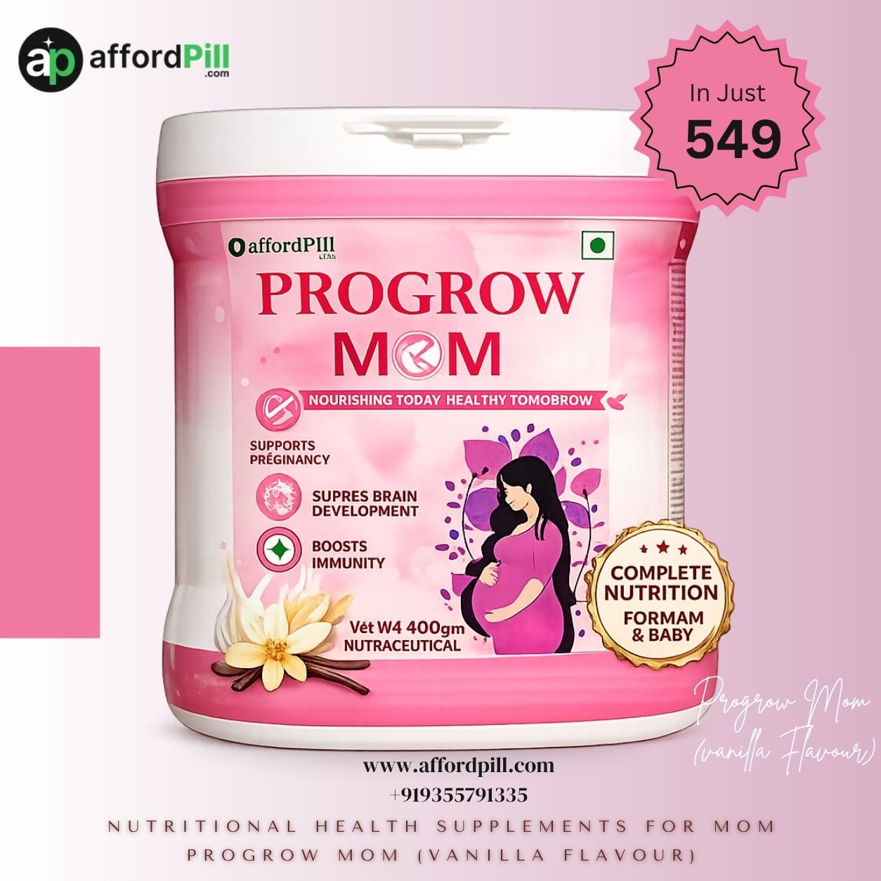Order Progrow Mom (Vanilla Flavour) Online at Affordpill