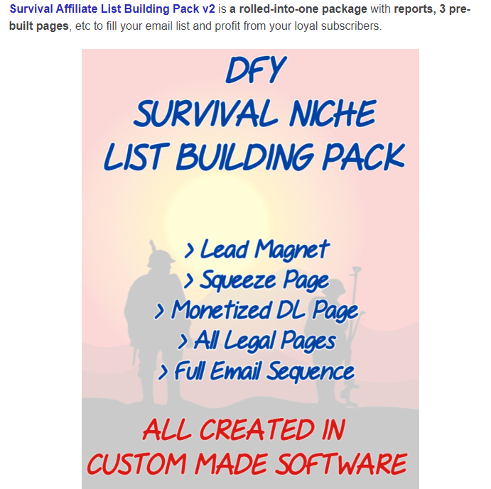 Survival Affiliate List Building Pack v2 Review ⚠️Full Demo + Oto