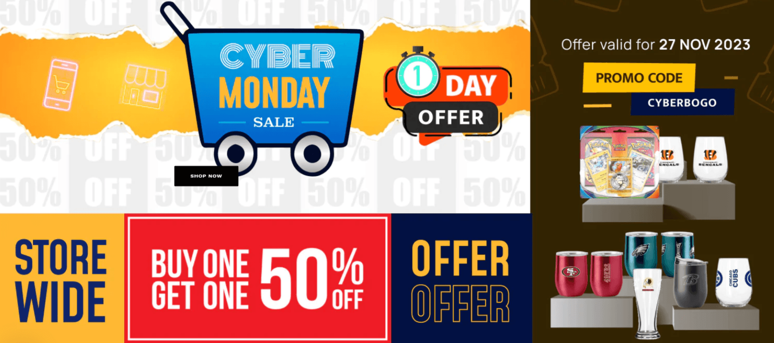Cyber Monday Steal for Sports Fans - Buy One Get One 50% Off