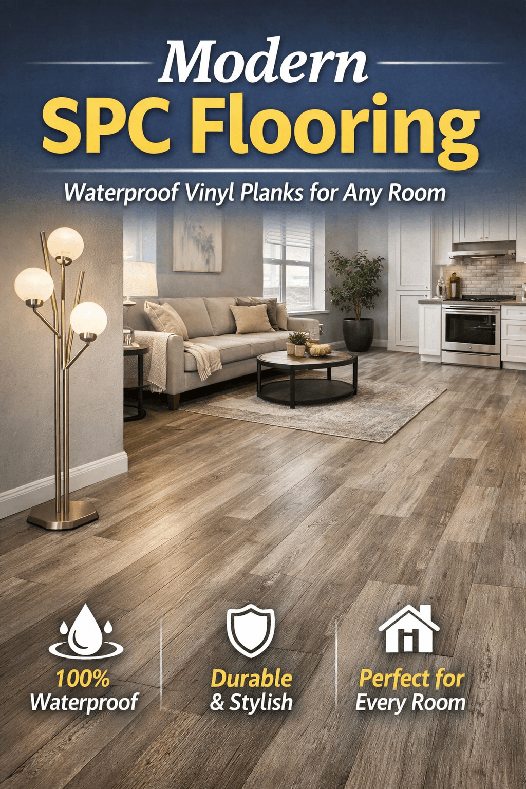 Modern SPC Flooring – Waterproof Vinyl Planks for Any Room