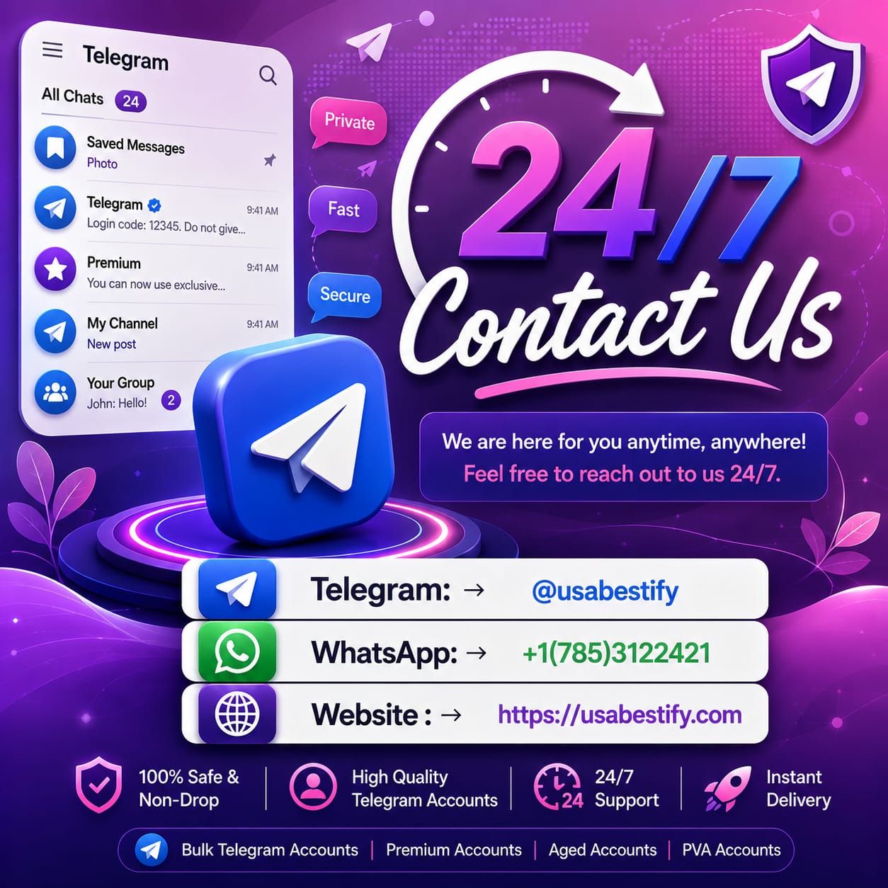 Buy Telegram Accounts with 24/7 Customer Support 