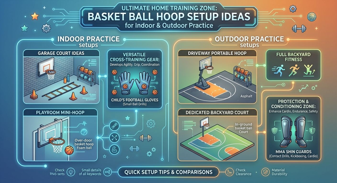 Basket Ball Hoop Setup Ideas for Indoor and Outdoor Practice