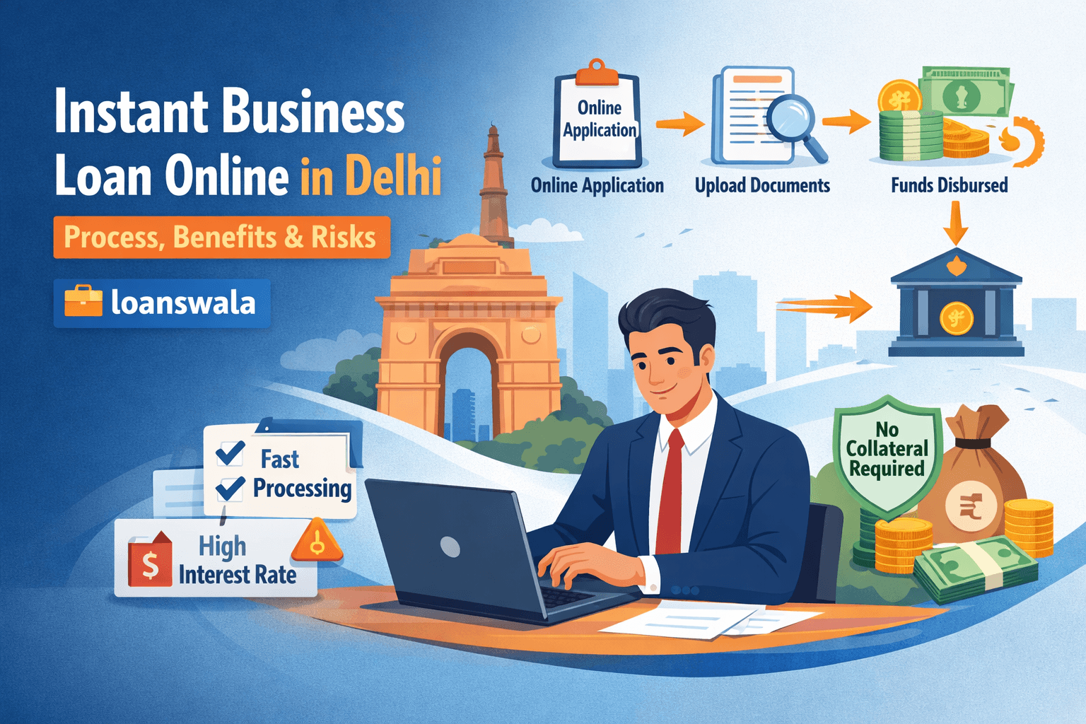 Instant Business Loan Online in Delhi – Process, Benefits & Risks