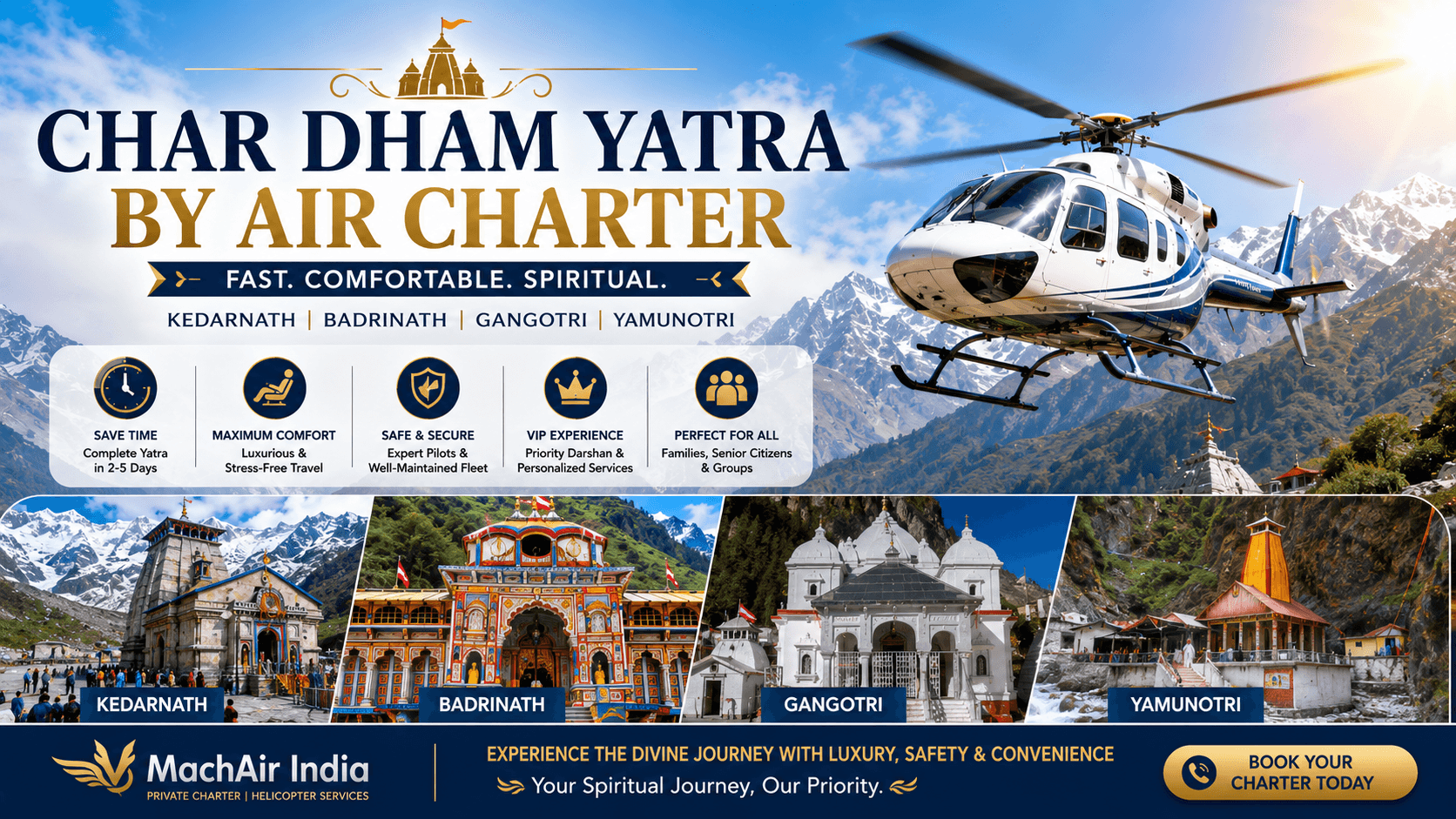Top Benefits of Choosing Air Charter for Char Dham Yatra