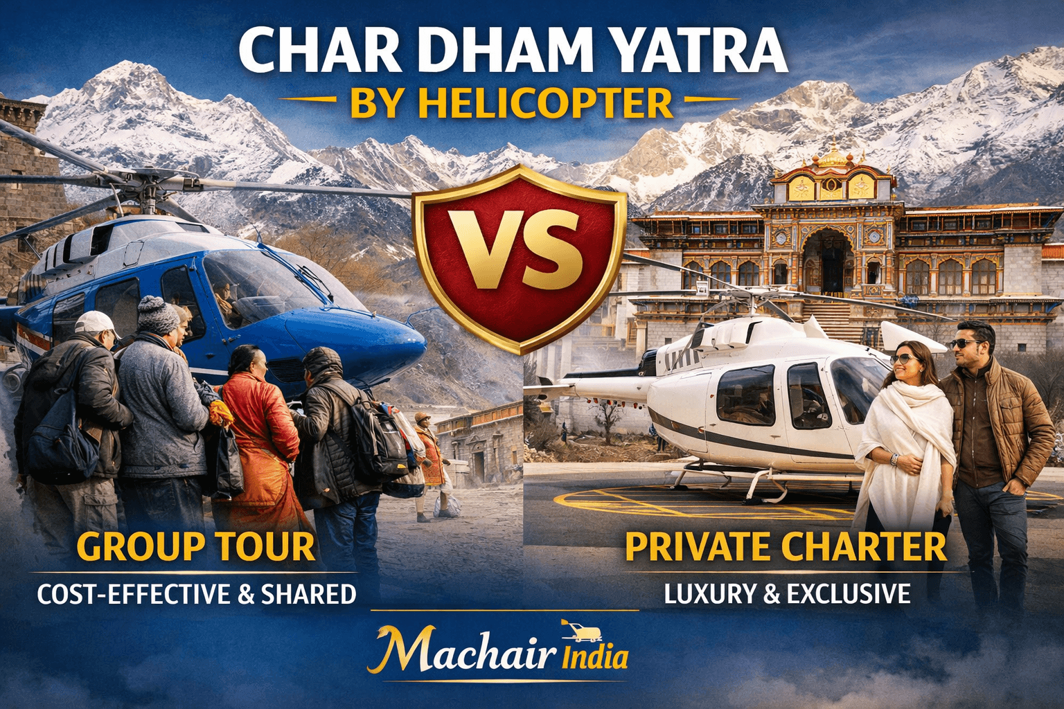 Group vs Private Charter Char Dham Helicopter Yatra: Cost & Benefits Comparison