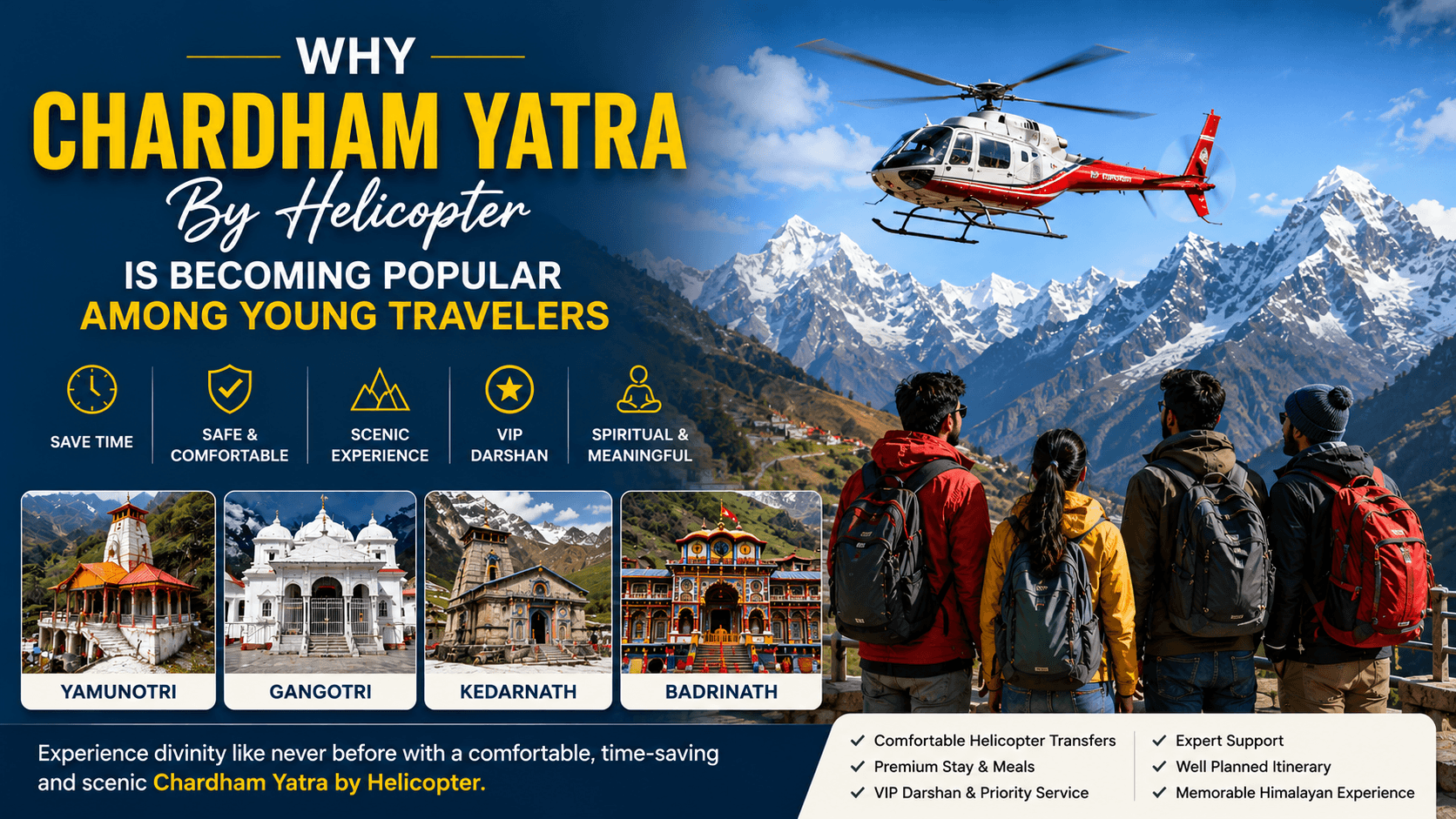 Why Chardham Yatra by Helicopter Is Becoming Popular Among Young Travelers