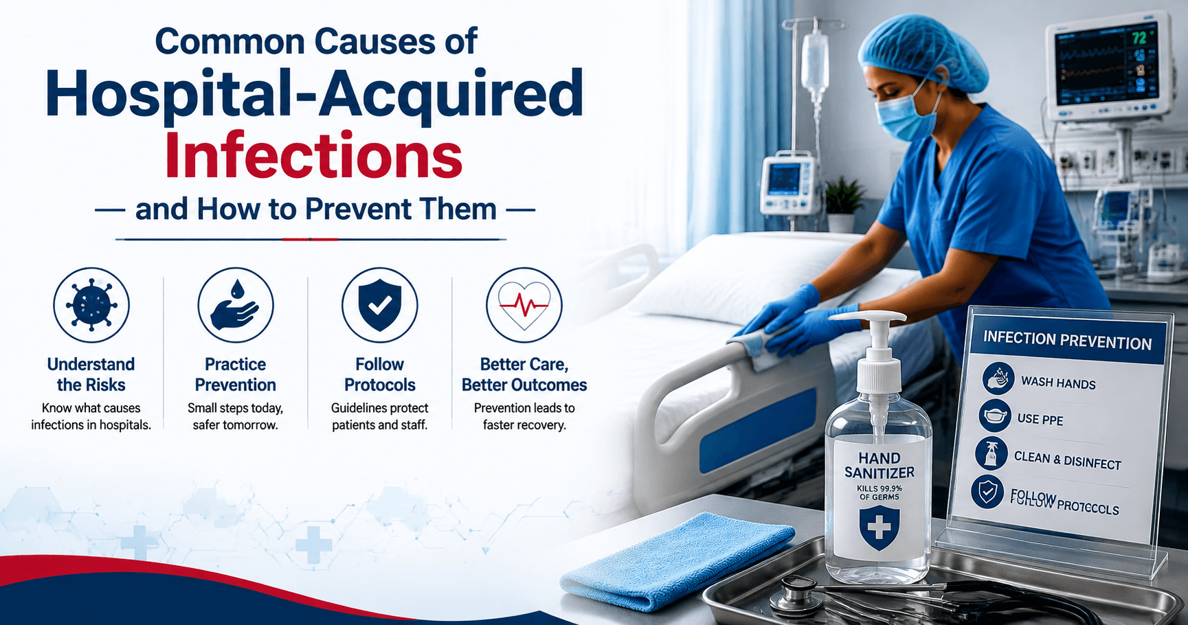 Hospital-acquired infection causes and prevention in healthcare settings