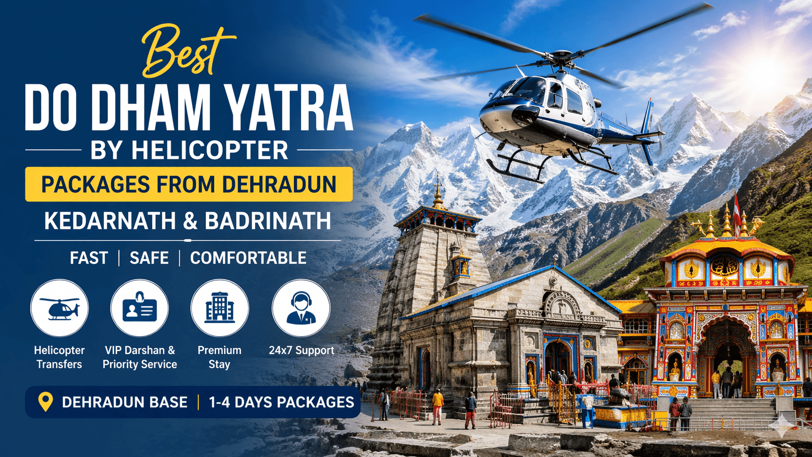 Best Do Dham Yatra by Helicopter Tour Packages from Dehradun (2026 Guide)