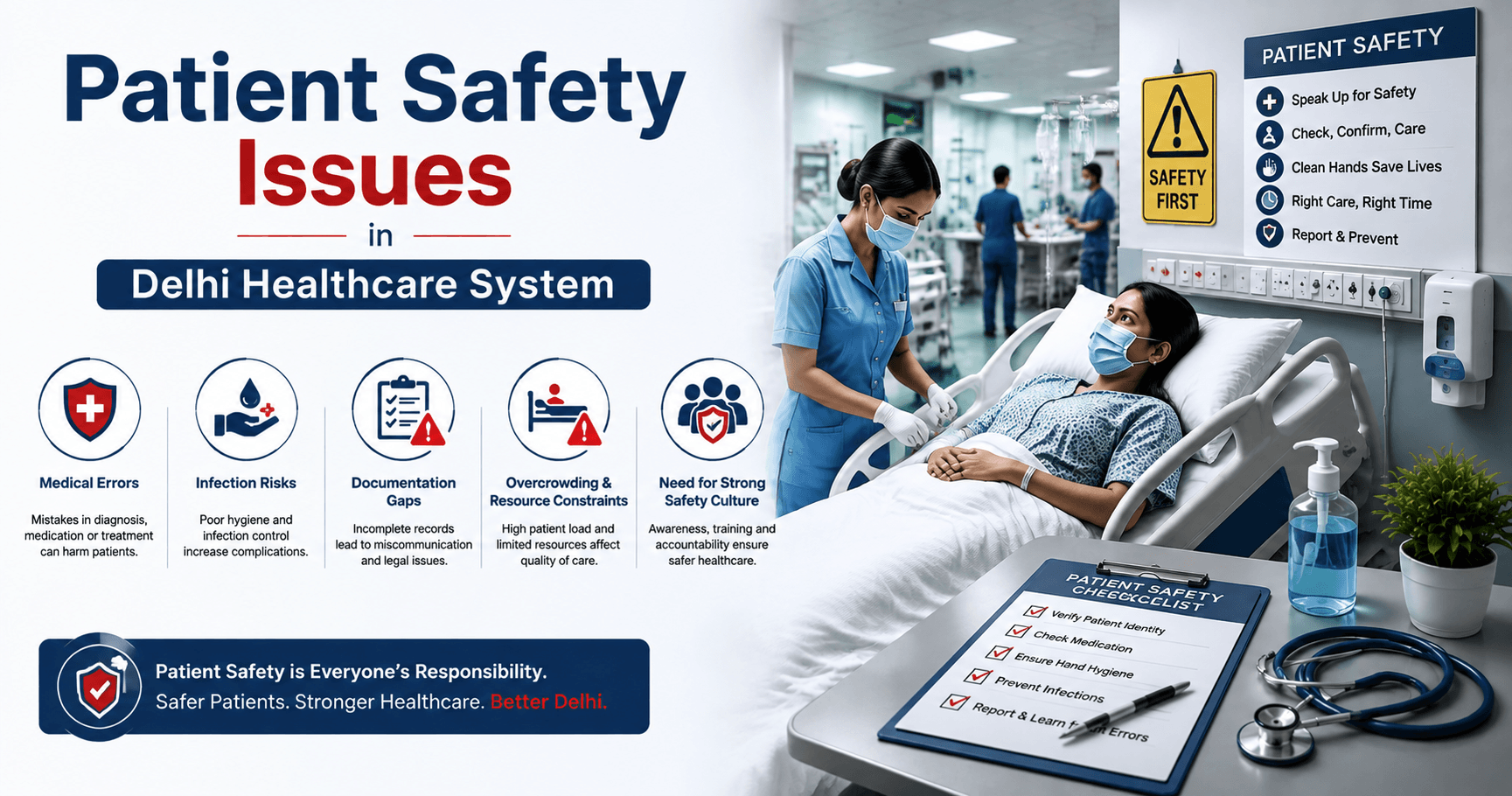 Patient safety issues in Delhi healthcare system and prevention