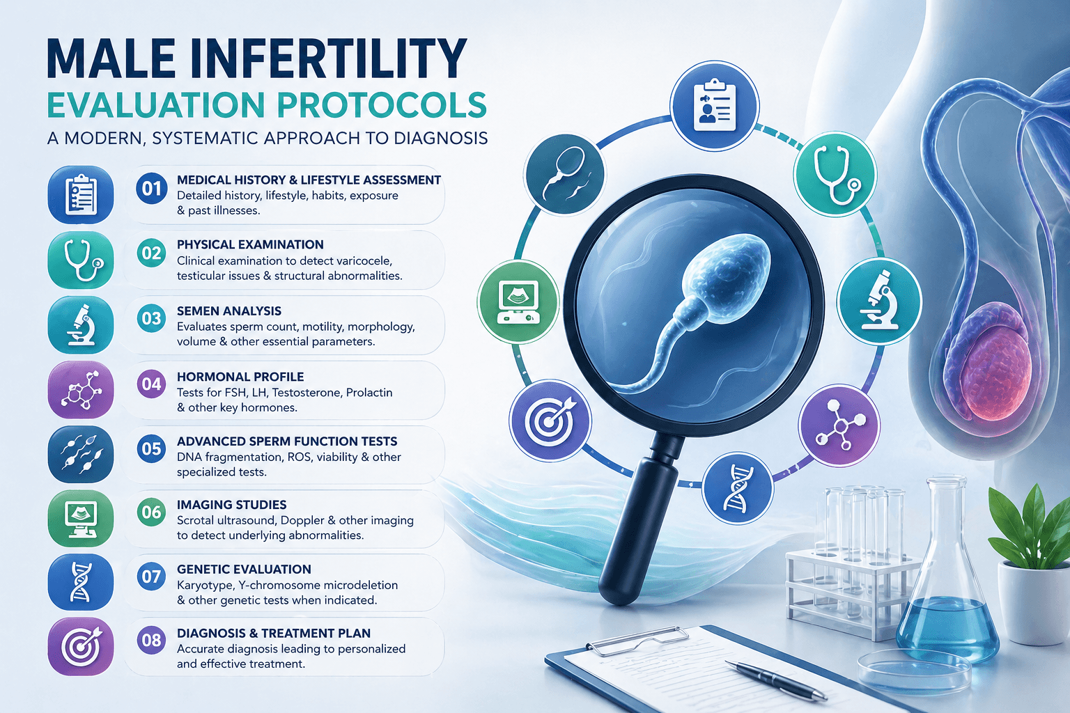  Male Infertility Evaluation Protocols in Modern Fertility Practice