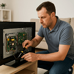 Does the Hisense TV Service Center fix screen display issues?
