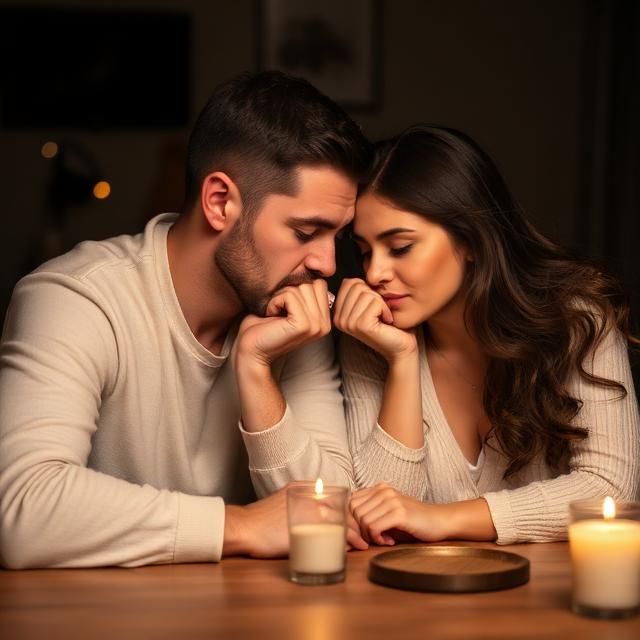 Sad couple sitting together, worried about infertility, emotional support, fertility struggles, relationship stress, hope