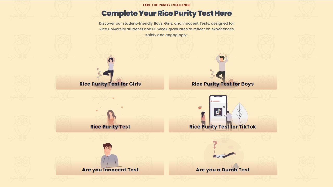 New Rice Purity Test Uncovered – Honest, Hilarious, and Totally You!