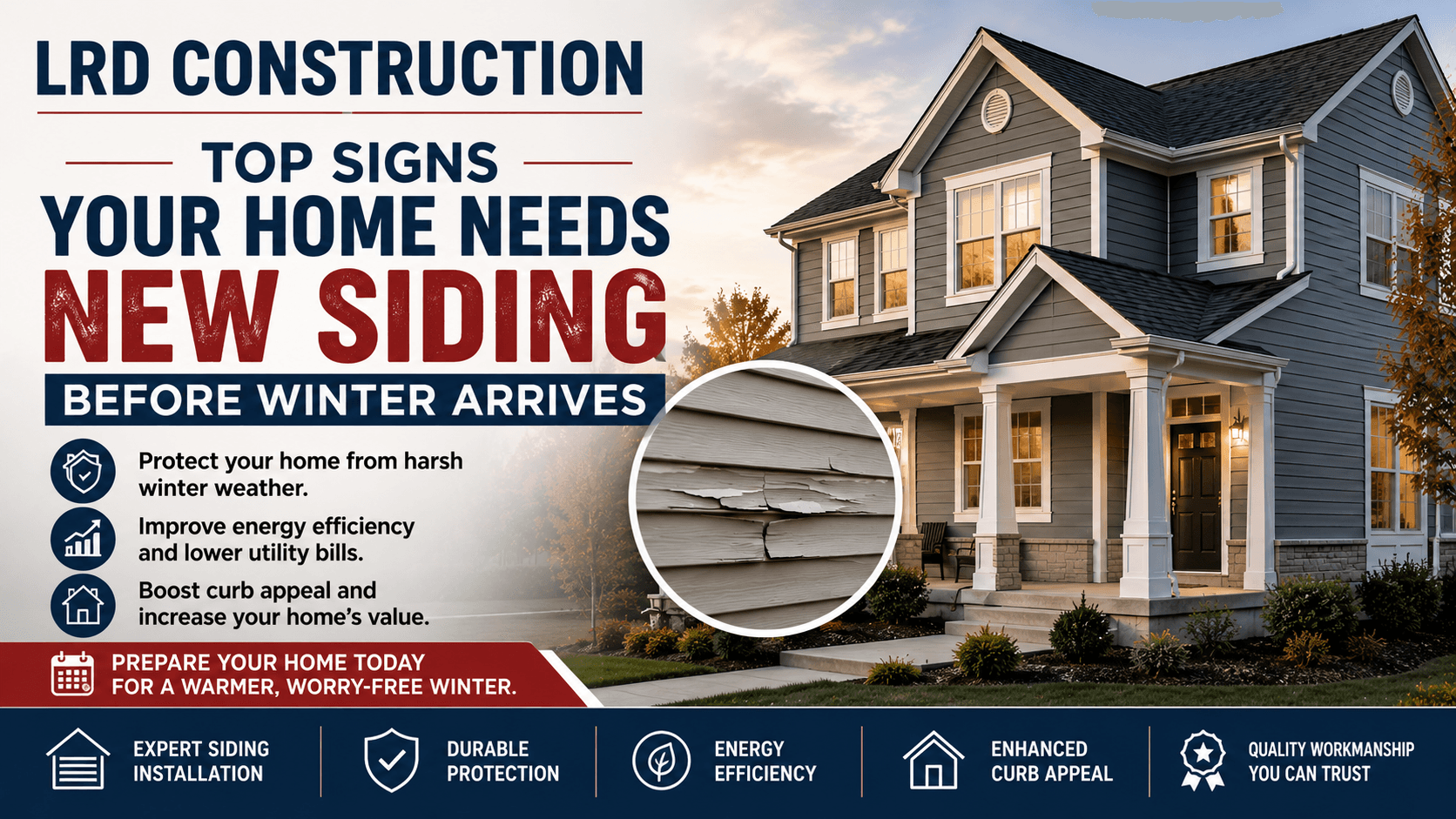 Top Signs Your Home Needs New Siding Before Winter Arrives