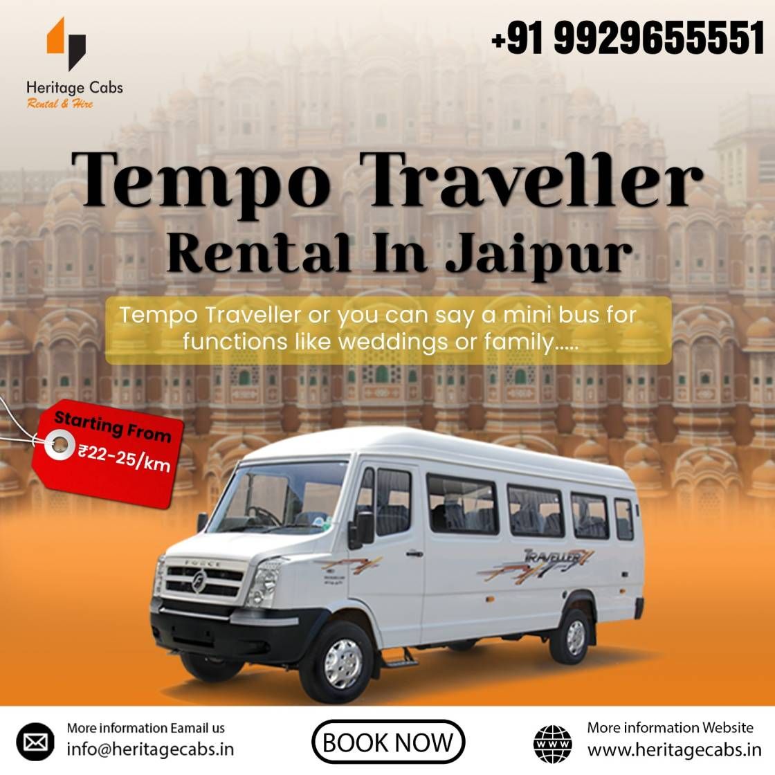 Book Tempo Traveller in Jaipur for Local and Outstation Tours