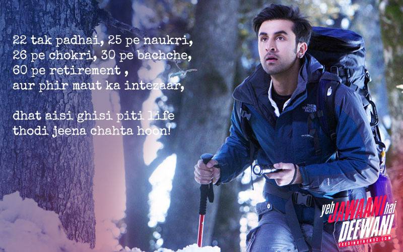 YJHD dialogues, YJHD songs, Yeh Jawaani Hai Deewani dialogues, Yeh Jawaani Hai Deewani songs, top and most loved dialogues of YJHD, Bunny, Naina Talwar, Chasmish, Kabir Thapar, Avi, Aditi, Ranbir Kapoor, Deepika Padukone, Kalki Koechlin, Aditya Roy Kapur, Madhuri Dixit, Farook Sheikh, Ayan Mukerji, FT Article, FT Events, Feeding Trends article, Feeding Trends, Ranbir YJHD, Deepika YJHD, Kalki YJHD, Aditya YJHD, Ranbir Deepika, Badtameez Dil, Balam Pichkari, Dilliwali Girlfriend, YJHD Mashup, YJHD Deleted Scenes, Ilahi, Ghagra, Kabira, Subhanallah