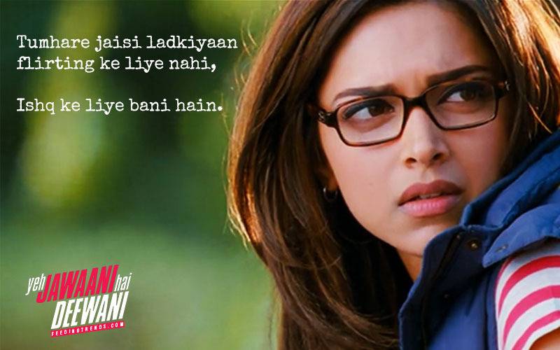 YJHD dialogues, YJHD songs, Yeh Jawaani Hai Deewani dialogues, Yeh Jawaani Hai Deewani songs, top and most loved dialogues of YJHD, Bunny, Naina Talwar, Chasmish, Kabir Thapar, Avi, Aditi, Ranbir Kapoor, Deepika Padukone, Kalki Koechlin, Aditya Roy Kapur, Madhuri Dixit, Farook Sheikh, Ayan Mukerji, FT Article, FT Events, Feeding Trends article, Feeding Trends, Ranbir YJHD, Deepika YJHD, Kalki YJHD, Aditya YJHD, Ranbir Deepika, Badtameez Dil, Balam Pichkari, Dilliwali Girlfriend, YJHD Mashup, YJHD Deleted Scenes, Ilahi, Ghagra, Kabira, Subhanallah